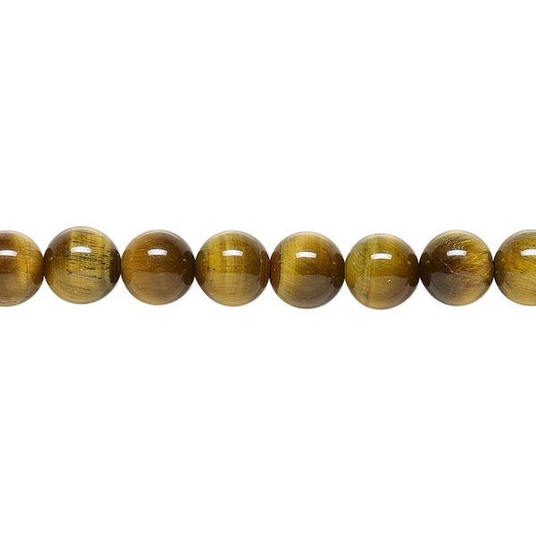 Bead, tigereye (natural), 6mm round, B grade, Mohs hardness 7. Sold per 15-1/2" to 16" strand. image number 0