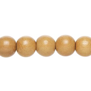 Bead, nangka wood (waxed), 11mm round. Sold per 15-inch strand, approximately 40 beads.