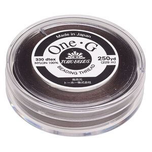 Thread, One-G™, nylon, pkg/250 yards, brown, size 0.