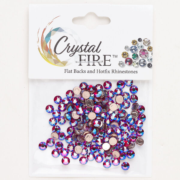 Flat back 144pk Siam shimmer foil back, Crystal Fire® 3.80-4.00mm hotfix round SS16 image number 0