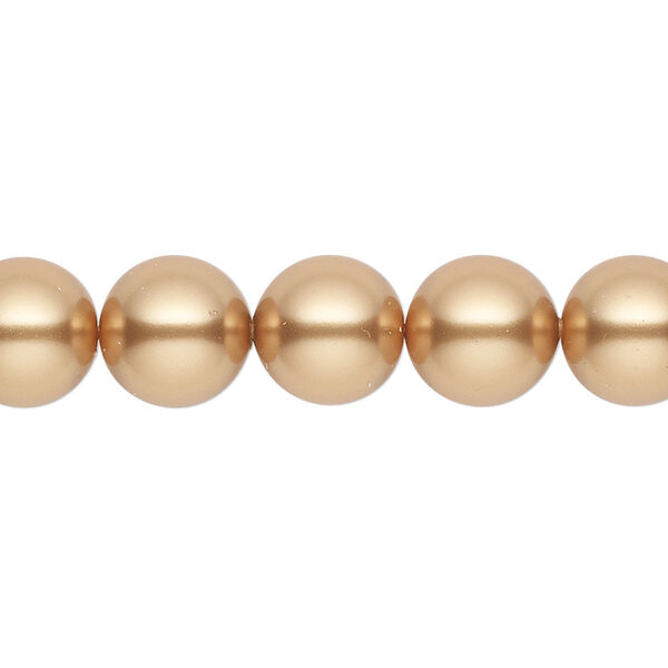 Pearl 25pk bright gold, Crystal Passions® 10mm round 5810 image number 0