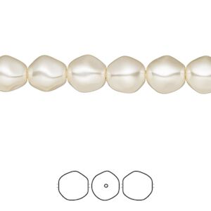 Pearl 250pk cream, Swarovski® 8mm baroque round 5841