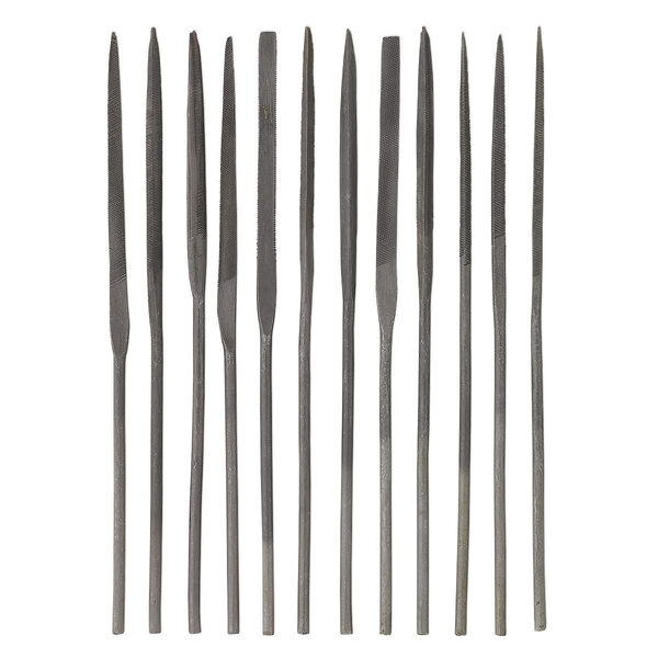 Needle files, carbon steel, 4 inches. Sold per 12-piece set. image number 0