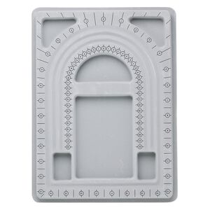 Bead board, flocked plastic, grey, 13 x 9-3/4 inch rectangle. Sold individually.