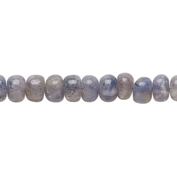 Bead, iolite (natural), 6x4mm-7x6mm hand-cut rondelle, C grade, Mohs hardness 7 to 7-1/2. Sold per 14-inch strand, approximately 75 beads. image number 0