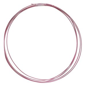 Wire, anodized niobium, pink, half-hard, round, 20 gauge. Sold pkg of 5 feet.