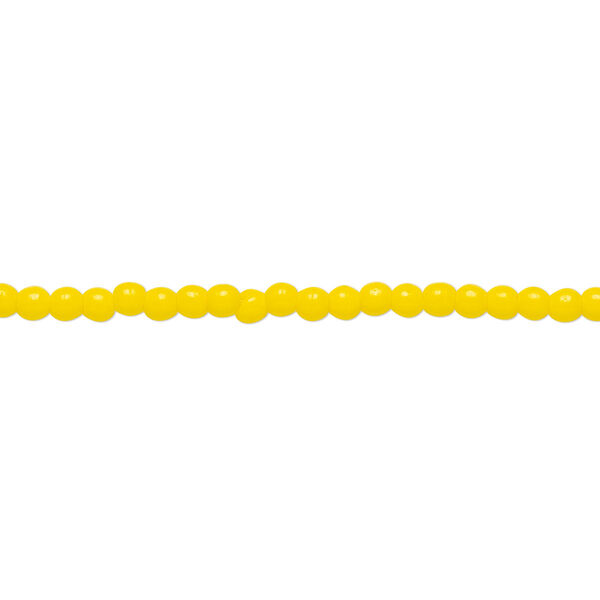 Bead, Czech pressed glass, opaque yellow, 2mm round. Sold per 15-1/2" to 16" strand. image number 0