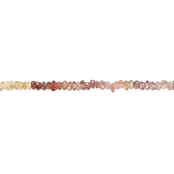 Multi-sapphire 1pkg1, hand-cut faceted rondelle bead 13 inch 2x1mm-2x2mm image number 0