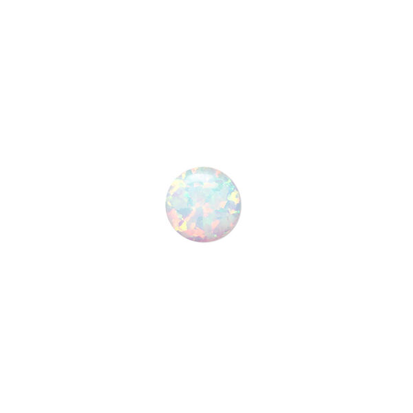 Cabochon, "opal" (silica and epoxy) (man-made), white, 8mm calibrated round. Sold individually. image number 0