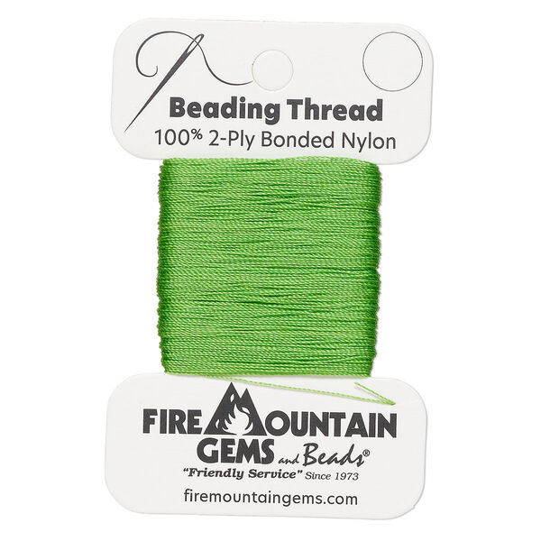 Thread, nylon, green, size AA. Sold per 50-yard card. image number 0
