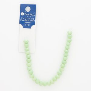 Bead, coated glass, opaque lime green, 8x6mm faceted rondelle with 0.7mm hole. Sold per 7-inch strand.