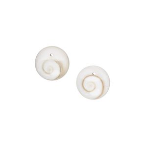 Drop, tapestry turban shell (assembled), white and black, 10mm round, Mohs hardness 3-1/2. Sold per pkg of 2.