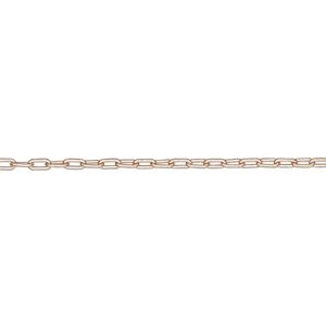 Chain, rose gold-plated copper, 1.6mm, long link. Sold per pkg of 18 inches.