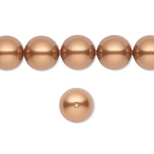 Pearl 25pk copper, Crystal Passions® 10mm round 5810