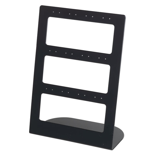 Display, earring, acrylic, opaque black, 8-1/4 x 6 x 3 inches. Sold per pkg of 2. image number 0