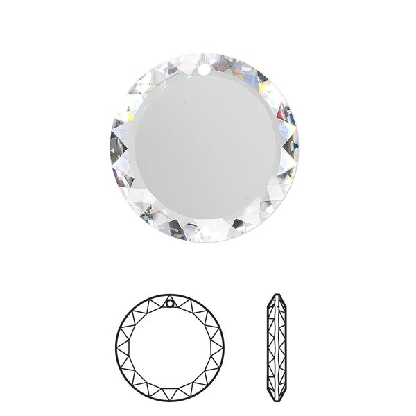 Drop 72pk crystal, Swarovski® 20mm pendant disc 6049 image number 0
