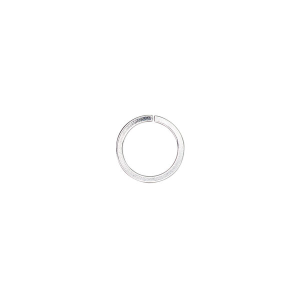 Jump ring, silver-plated brass, 10mm round square wire, 8mm inside diameter, 18 gauge. Sold per pkg of 50. image number 0