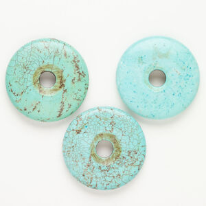 Magnesite 1pkg3, donut focal, blue 44-45mm