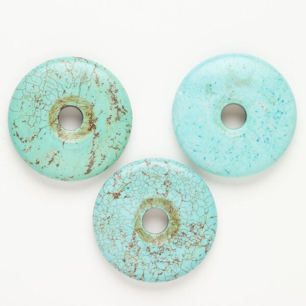 Magnesite 1pkg3, donut focal, blue 44-45mm image number 0