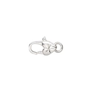 Clasp lobster claw 1pkg1 sterling silver, 13x7mm diamond-cut heart / 5mm 18 gauge jump ring, 1-strand