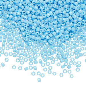 Seed bead, TOHO BEADS&reg;, glass, pkg/7.5g, #11 round, opaque turquoise blue (TR-11-43).