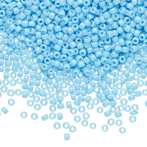 Seed bead, TOHO BEADS&reg;, glass, pkg/7.5g, #11 round, opaque turquoise blue (TR-11-43). image number 0