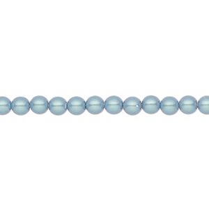 Pearl 50pk pearlescent blue, Preciosa Czech crystal 4mm round