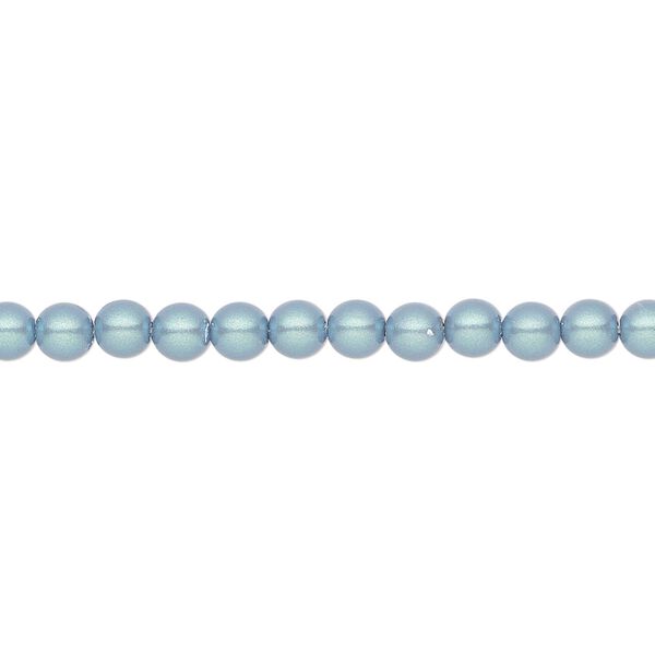 Pearl 50pk pearlescent blue, Preciosa Czech crystal 4mm round image number 0