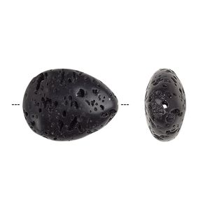 Lava rock 1pkg2, teardrop bead 20x15mm