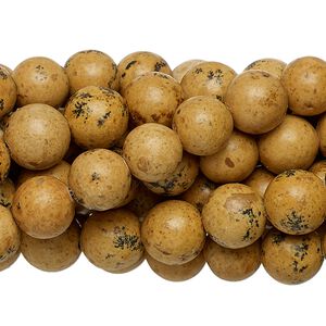 Grain stone 1pkg10, round bead natural 15.5-16 inch 8mm