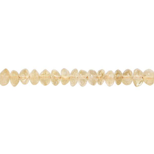 Citrine 1pkg1, hand-cut smooth button bead C grade, 15.5-16 inch 4x2mm-5x3mm image number 0
