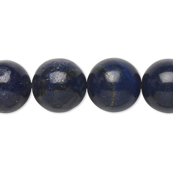 Bead, lapis lazuli (dyed), 13-14mm round, C grade, Mohs hardness 5 to 6. Sold per 15-inch strand. image number 0
