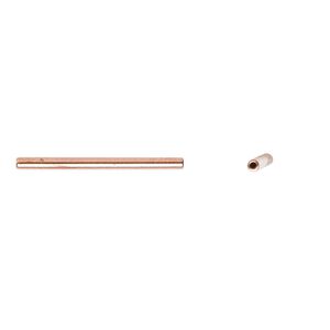 Bead, copper, 22x1.5mm tube. Sold per pkg of 100.