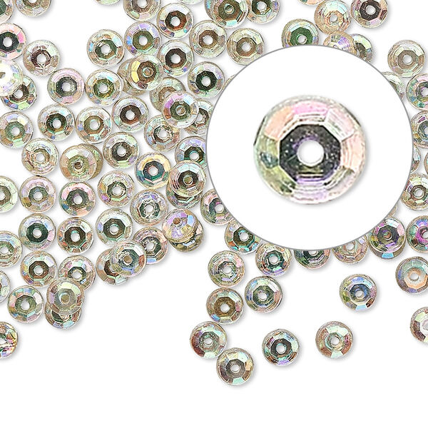 Flat back, Czech glass rhinestone, clear AB, 3.8-4mm round Loch Rosen, SS16. Sold per pkg of 144 (1 gross). image number 0
