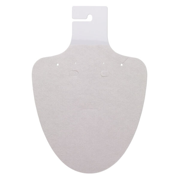 Necklace / earring card, flocked plastic, grey, 9-1/2 x 6-1/2 inches. Sold per pkg of 10. image number 0