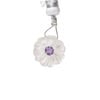 Quartz crystal / amethyst 1pkg1, top-drilled hand-cut 1sided carved flower bead natural, 14mm image number 1