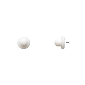 Stick pin clutch, rubber, white, 6x5mm. Sold per pkg of 50 pairs.