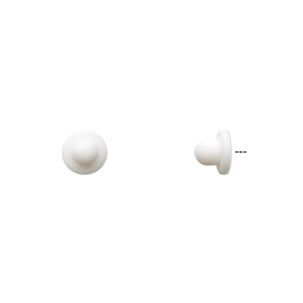 Stick pin clutch, rubber, white, 6x5mm. Sold per pkg of 50 pairs. image number 0