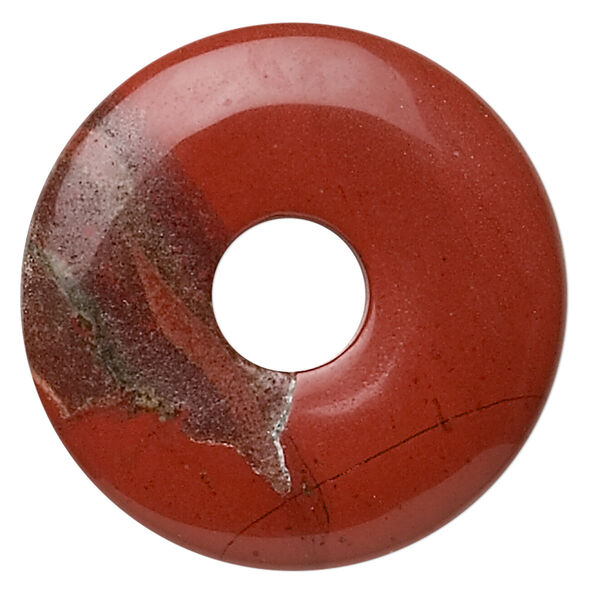 Focal, red jasper (natural), 30mm round donut, B grade, Mohs hardness 6-1/2 to 7. Sold individually. image number 0