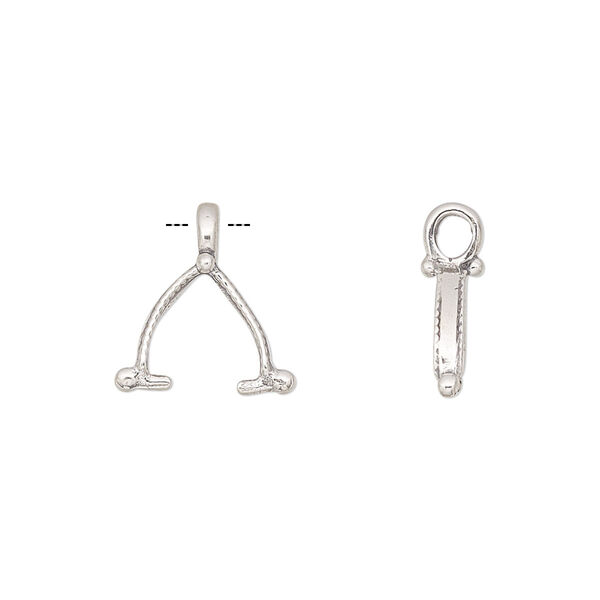 Bail, ice-pick, antiqued sterling silver, 15x13mm with rope design, 8mm grip length. Sold individually. image number 0