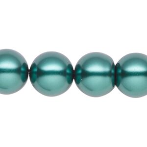 Pearl 1pk green, Celestial Crystal® 14mm round 15.5-16 inch
