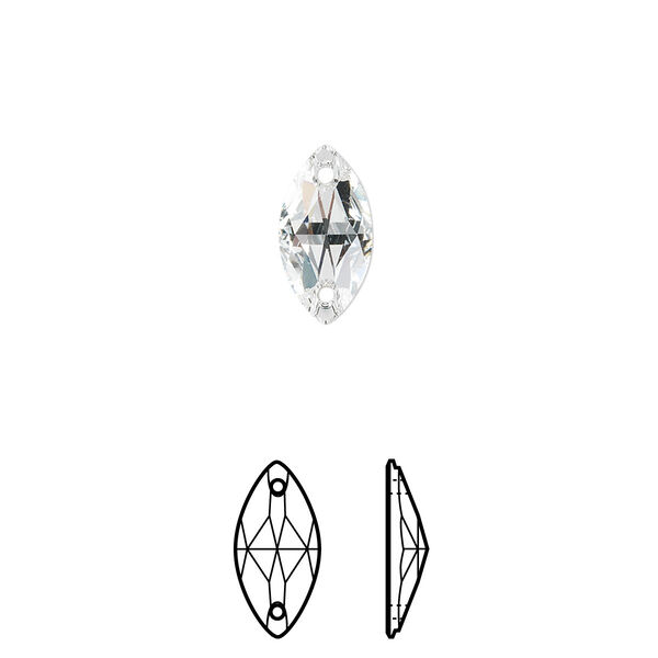 Sew-on 2pk crystal foil back, Crystal Passions® 12x6mm navette 3223 image number 0