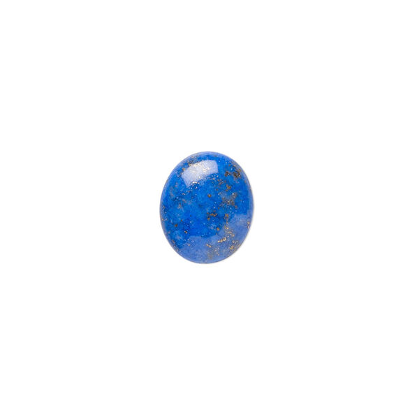 Cabochon, lapis lazuli (natural), 12x10mm calibrated oval, B grade, Mohs hardness 5 to 6. Sold per pkg of 4. image number 0