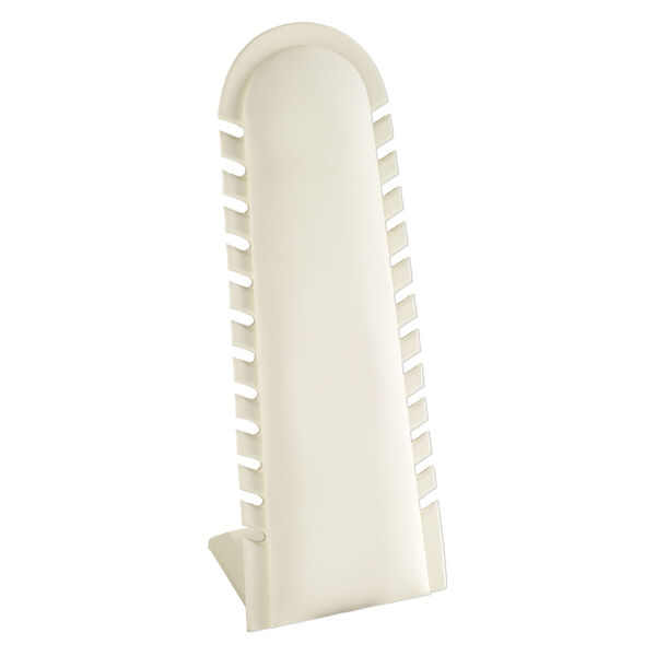 Display, 12-strand necklace, Nabuka leatherette and cardboard, cream, 12-1/4 x 4-1/2 x 3-1/2 inch. Sold individually. image number 0