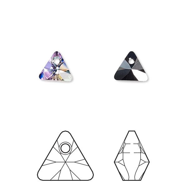 Drop 6pk crystal vitrail light P, Crystal Passions® 8mm pendant mini triangle 6628 image number 0