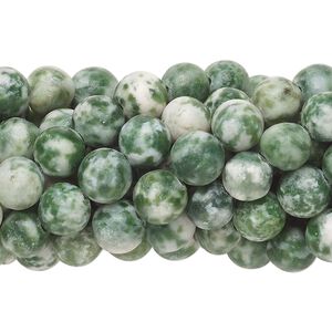 Tree agate 1pkg10, round bead natural 15.5-16 inch 6mm
