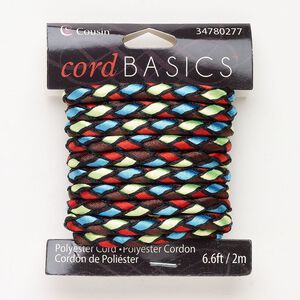 Polyester 1pkg1, round braided cord multicolored 2m 5mm