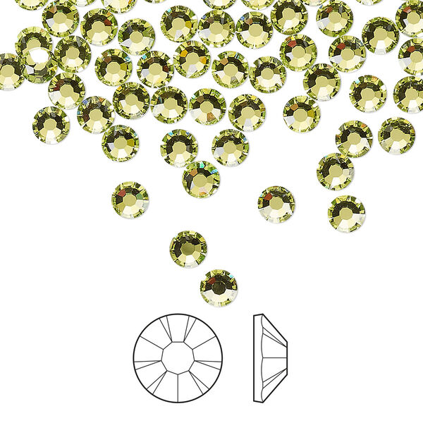 Flat back 144pk limecicle foil back, Preciosa MAXIMA Czech crystal rhinestone 3.8-4mm chaton rose round SS16 image number 0
