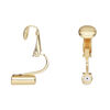 Ear wire 1pkg100, earclip converter, gold-plated brass / silicone, 16mm fishhook with 10mm barrel, fits up to 20 gauge earstud, 50 pair image number 1