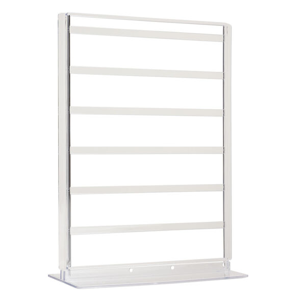 Display, earring and chain, acrylic, clear, 14-1/2 x 10-3/4 x 4-1/2 inches. Sold per pkg of 3. image number 1